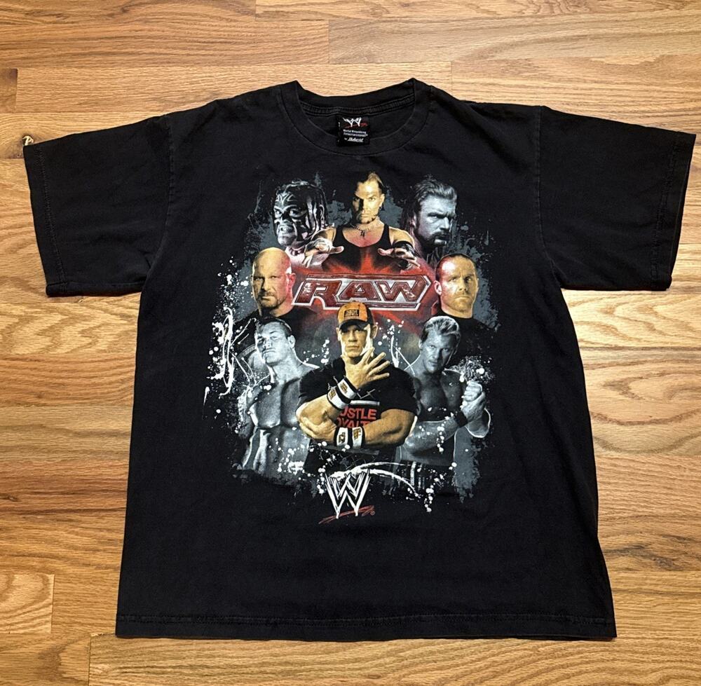 Vintage WWE Shirt Monday Night RAW Small? John Cena Jeff Hard DX Orton 2000s Y2K